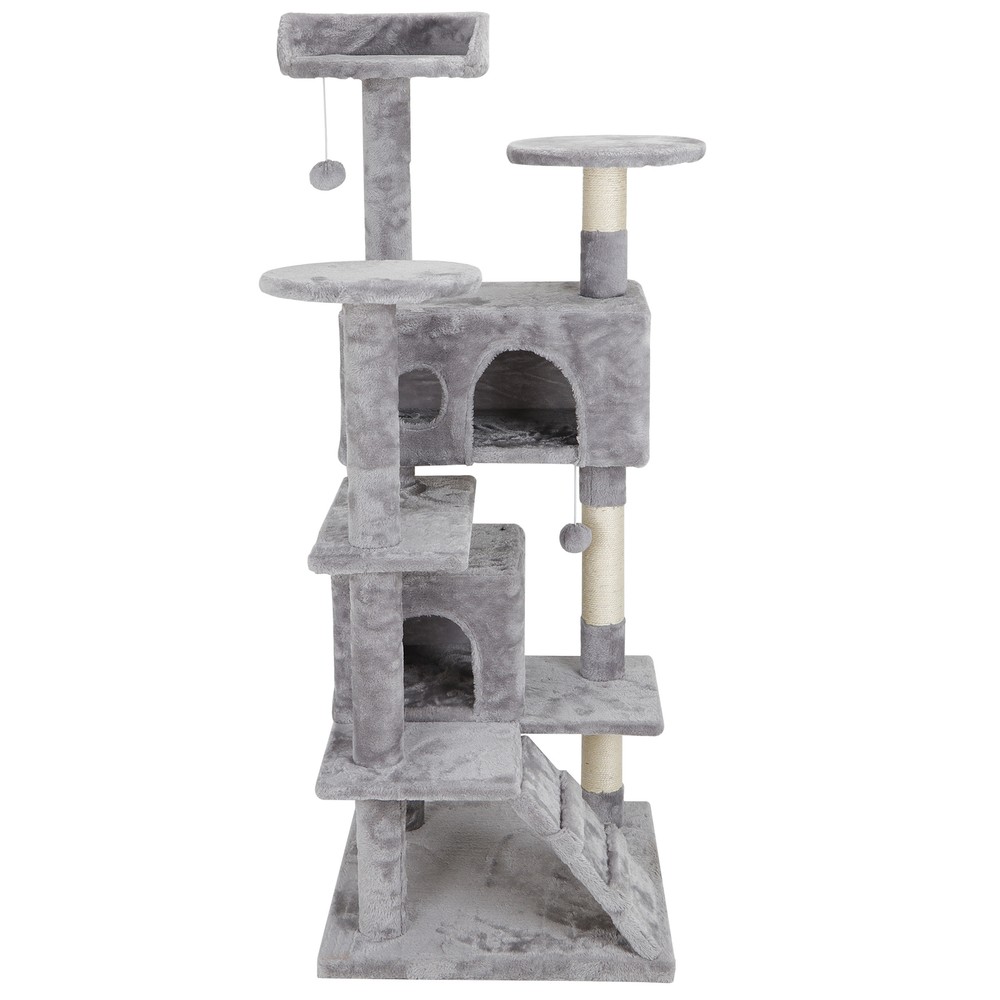 Scratching Post Condo 53" Cat Tree Activity Tower Playhouse W/ Cave & Ladders