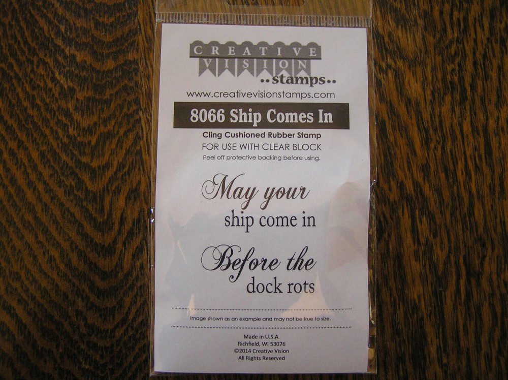2014 Creative Vision Cling Mount Stamp #8066 SHIP COMES IN 2~Pieces~~NIP!