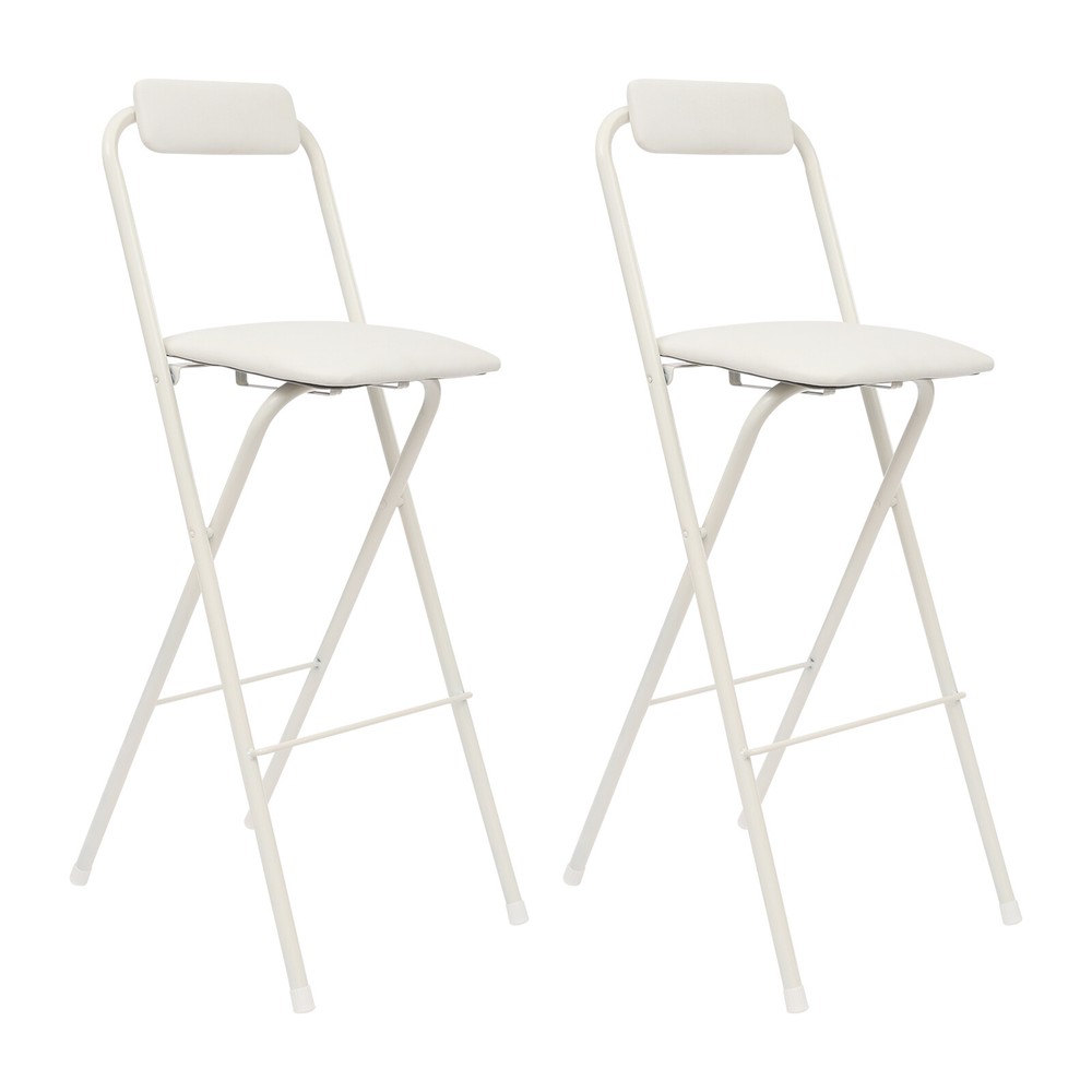 2 Pack Folding Bar Stool with Backrest, Tall Foldable Stool Chair Portable USA