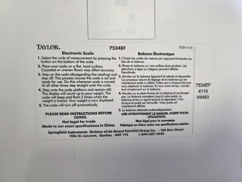 Taylor Digital Bathroom Scale with Blue Backlit Display