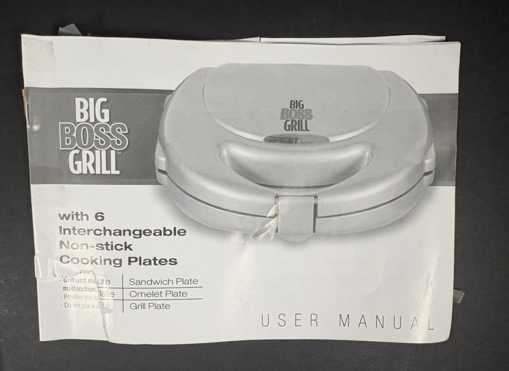 Big Boss Grill w/ 6 Interchangeable Non-stick Cooking Plates, Food Processor