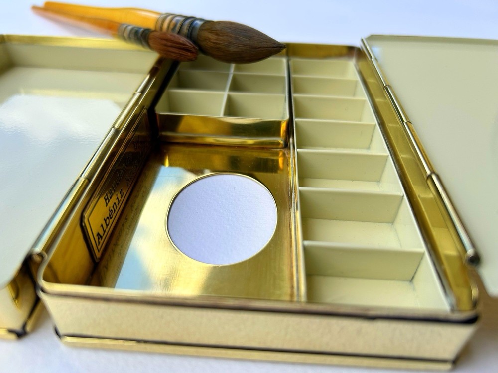 Watercolour Brass Travel Paint Box
