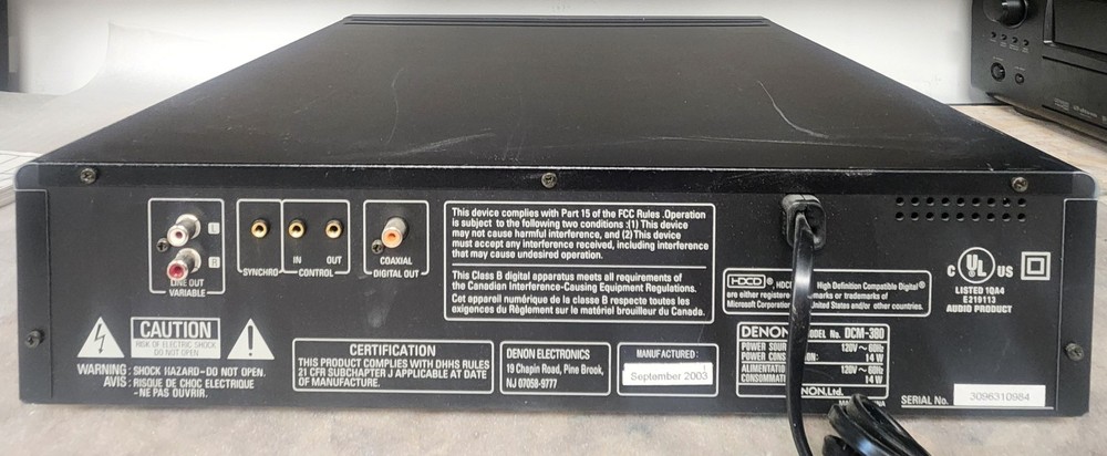 Denon 5 Disc CD Auto Changer Model #DCM-380