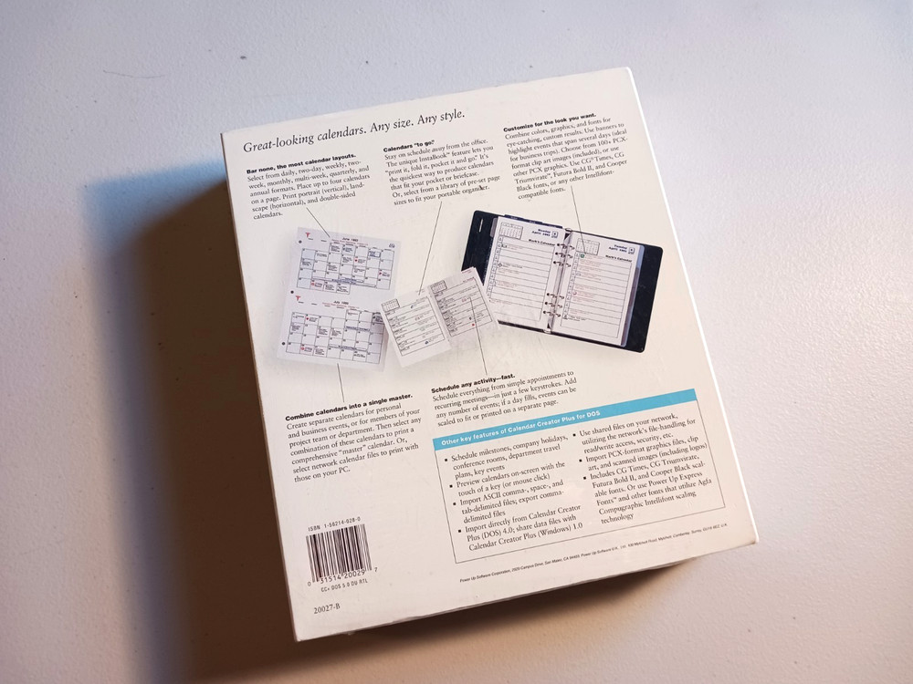 Calendar Creator Plus 5.0 Version for Windows Power Up Software 20027-B New VTG