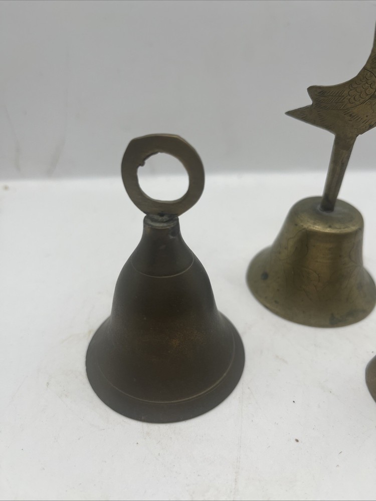 3 Brass Bells Sparrow, 4” Handle & 2” Bell