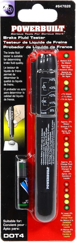Pocket-Sized Brake Fluid Tester with LED Indicator for Quick Quality Assessment