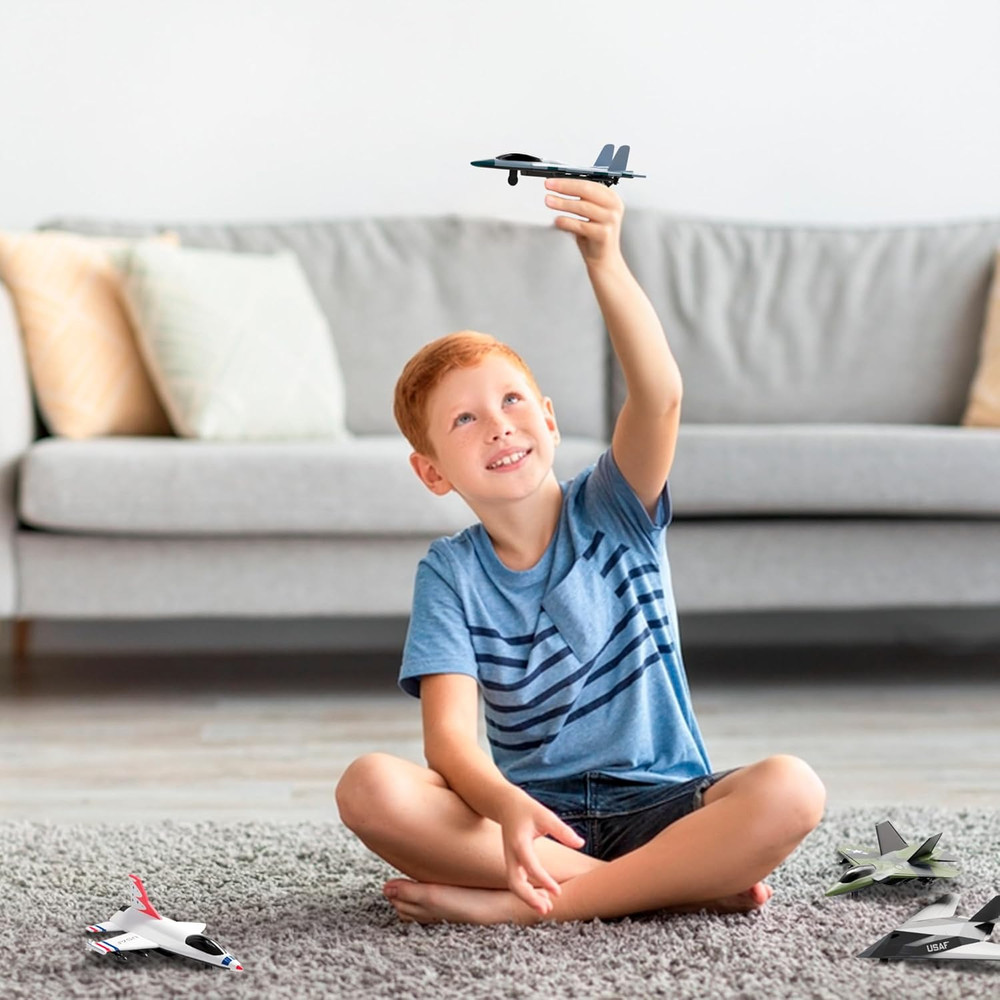 4-Pack Airplane Toy Kids Plane Die Cast Pull Back Military Fighter