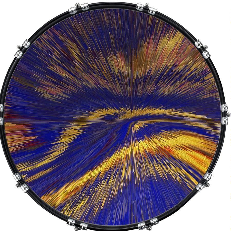 Custom 22" Kick Bass Drum Head Graphical Image Front Skin Explosive 8