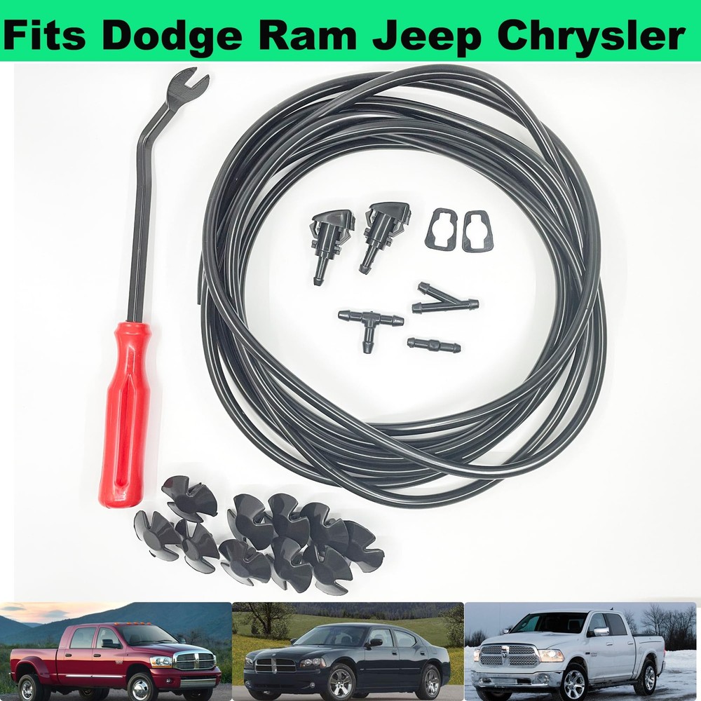 Front Windshield 47.6 cubic inches, Washer Nozzles kit