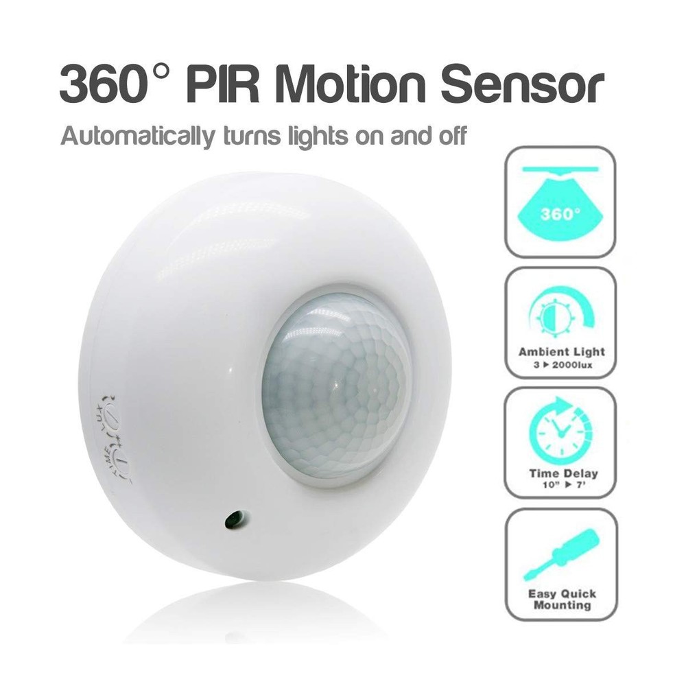 360 Degree Ceiling Mount Occupancy Sensor, 110-240V PIR Motion Sensor Switch,...