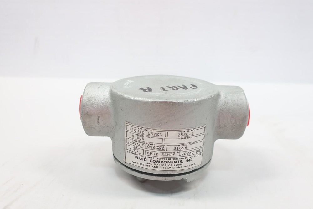 Fluid Components 8-66R Liquid Level Sensor 120v-ac