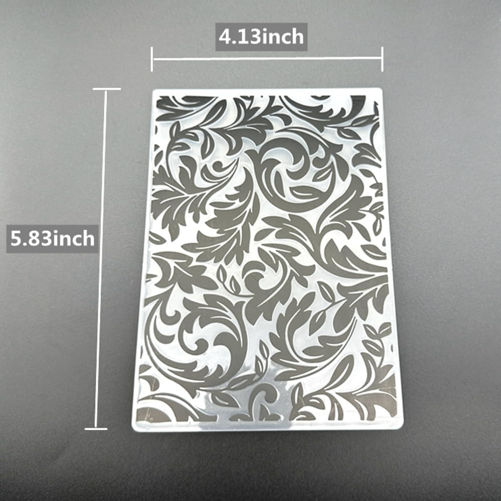 3D Plastic Embossing Folder Template Vintage Style Floral Leaves Texture A6 Size
