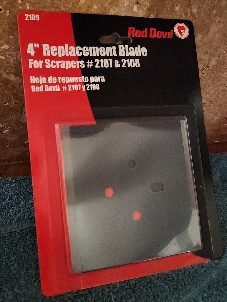 Red Devil 2109 4" 2107 & 2108 Floor, Scraper, Replacement Blade, Black