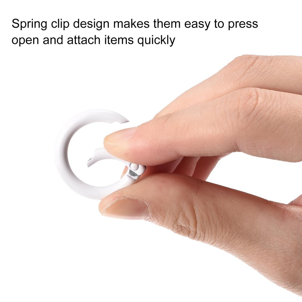 Round Spring O Rings 27mm/ 1.06" Trigger Buckle Snap White 12Pcs