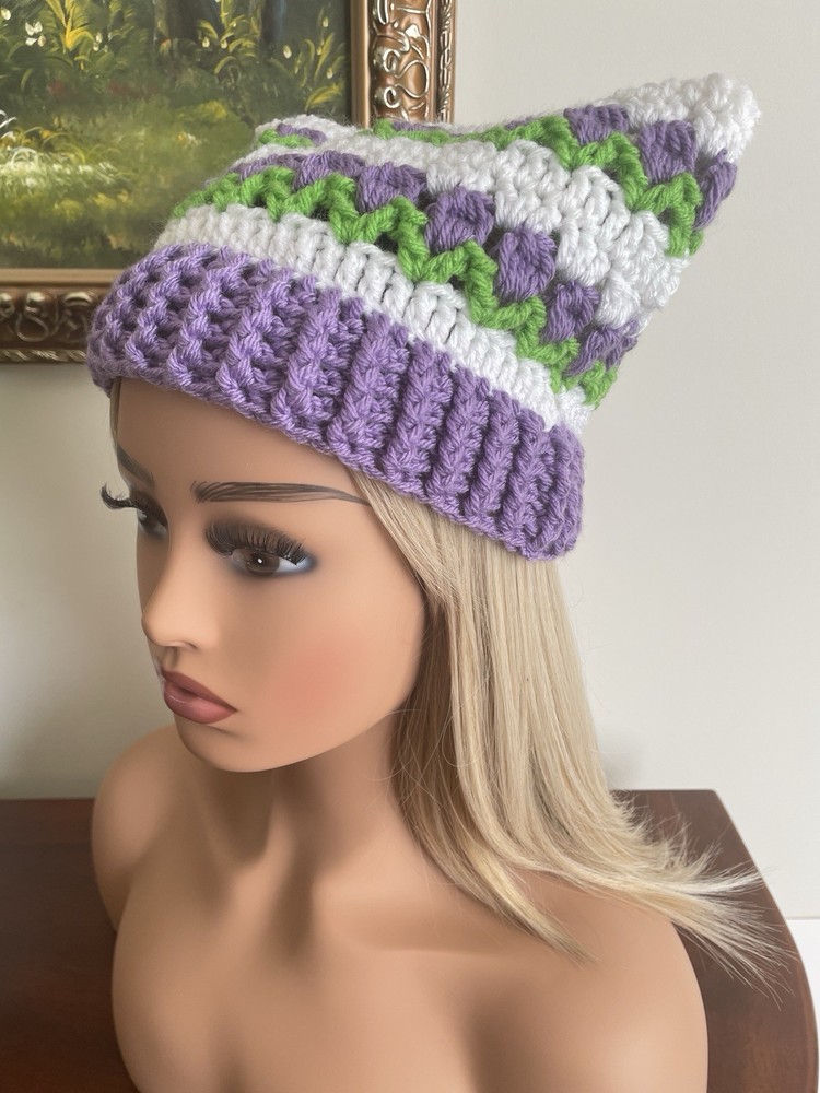 Tulip Cat Ear Beanie Hat - Handmade