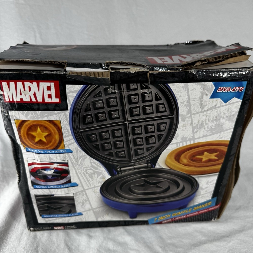 Marvel Captain America Shield 7" Waffle Maker MVA-278 BOX DAMAGE SHIPS FAST!
