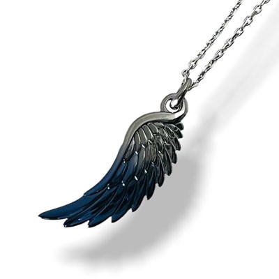AQUA SILVER Feather Pendant