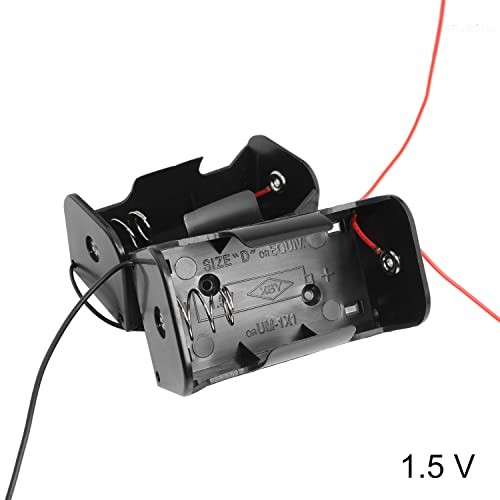 D Cell Battery Holder 4PCS 1.5V D Cell Battery Case Container with Wire Leads,