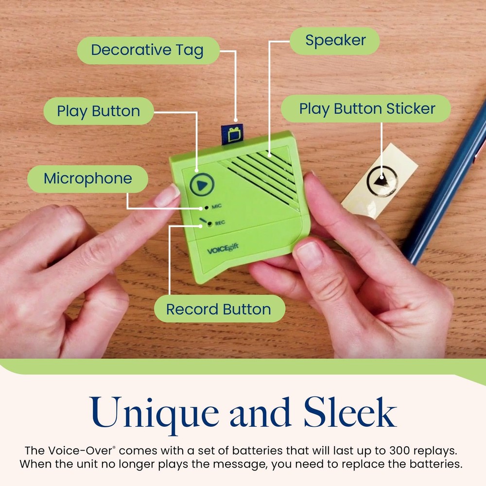 Voice-Over®, 60-Second Voice Recorder with Playback | Digital Audio Recorder ...