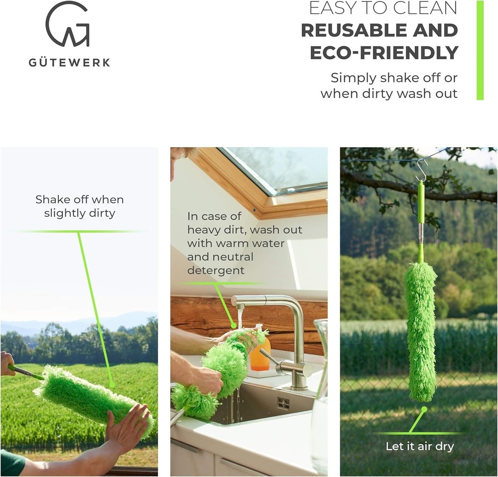 Extendable Microfiber Feather Duster for Dust Ceiling Fan Cobweb Cleaners