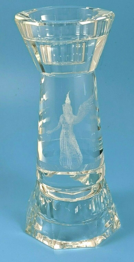 Cut Crystal Laser Angel Candle Holder Light Up Base