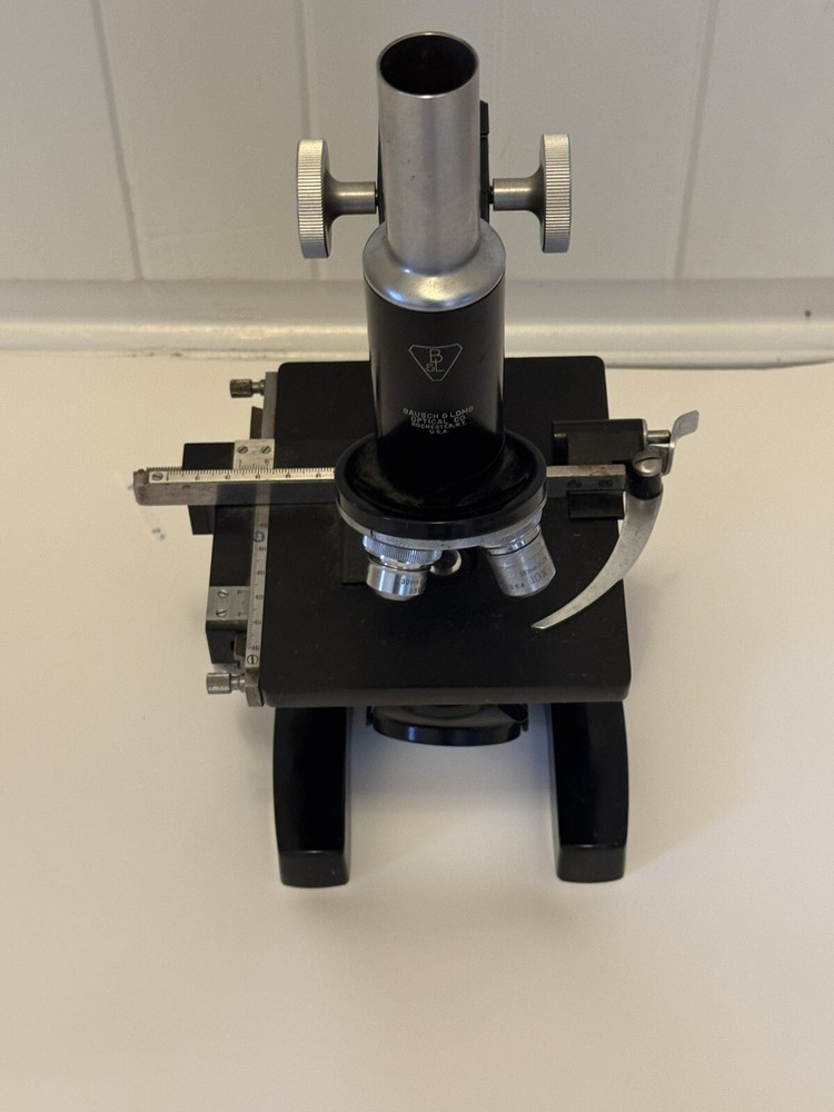 Antique Bausch & Lomb Microscope Black