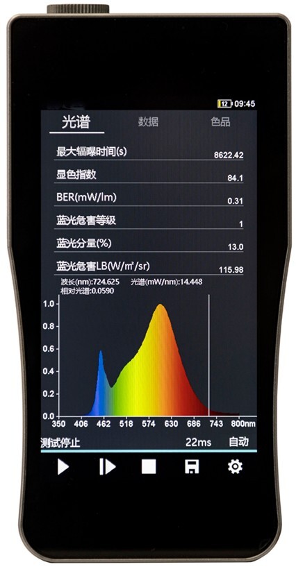 Light Spectrometer Blue Light Apectrum Analyzer with Wavelength Range 350～800nm