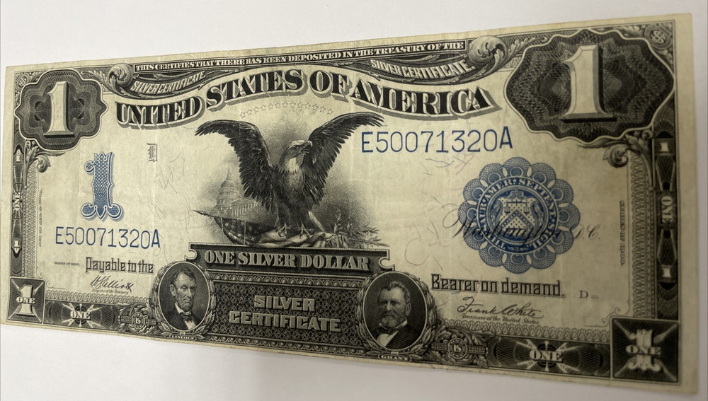 1899 $1 US SILVER CERTIFICATE LARGE NOTE BLACK EAGLE VERY NICE