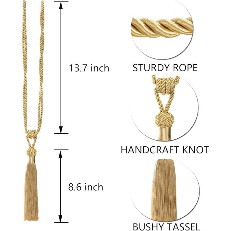 Elegant Curtain Tie Backs Durable Polyester Drapery Holdbacks Home Office Decor