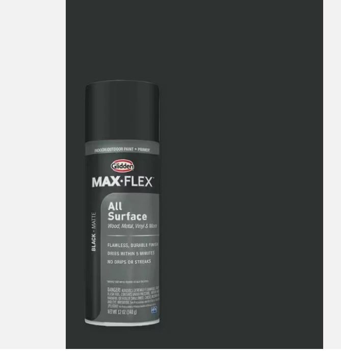GLIDDEN MAX FLEX Matte Black Interior/Exterior All Surface Spray Paint - 12 oz.