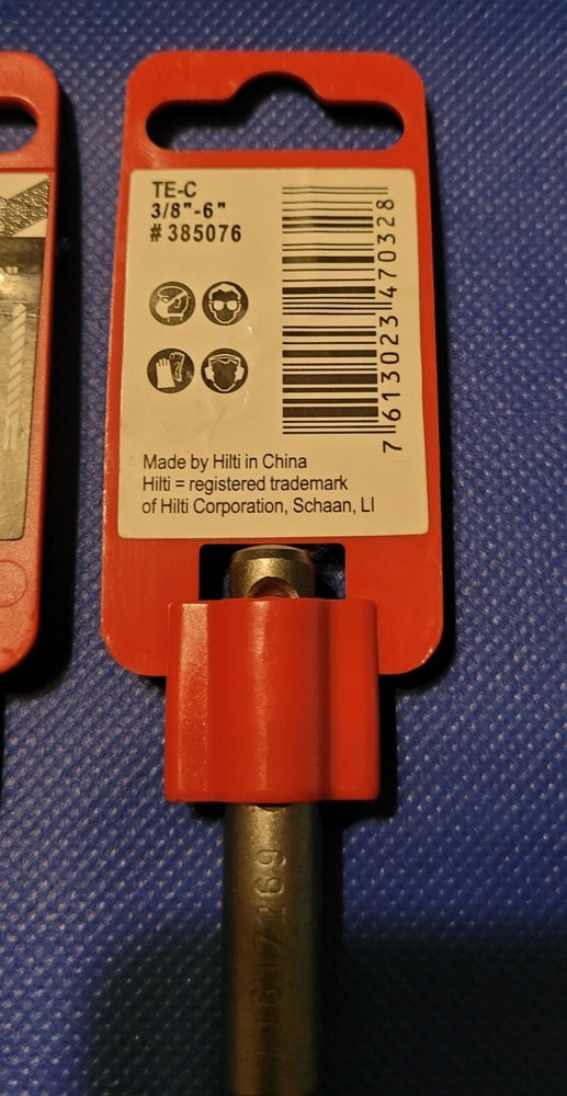 2 EA HILTI TE-C 3/8" x 6" drill bits 385076