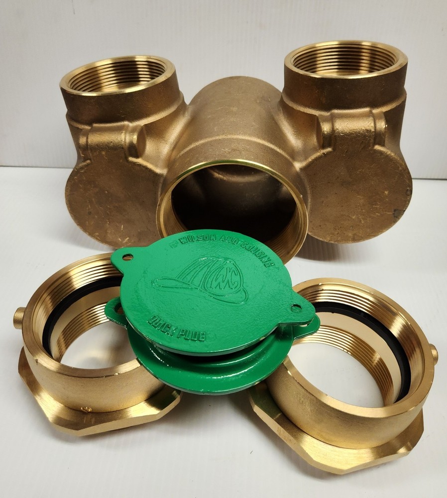 4"X3"X3" BOTTOM OUTLET CONCEALED SIAMESE- INCLUDES RECTANGULAR PLATE-SNOOT-CAPS