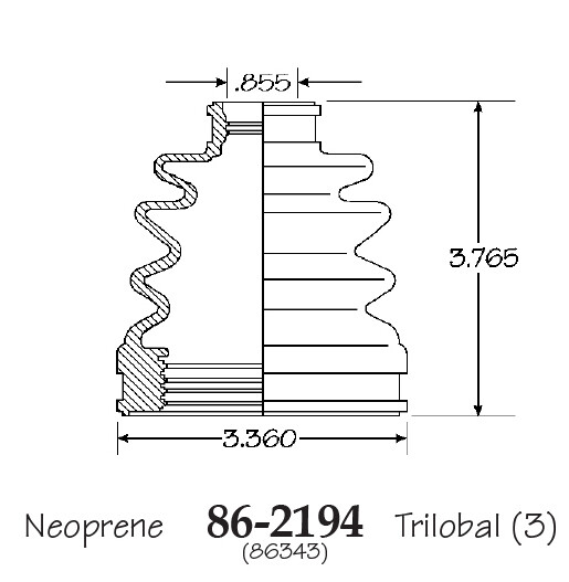 Inner & Outer CV Axle Boot for Lexus GS350 AWD Front 2007-2011