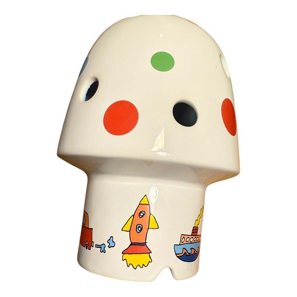 MUSHROOM TOADSTOOL LAMP by WHITE RABBIT ENGLAND  Ceramic Nightlight Lamp 9” Tall
