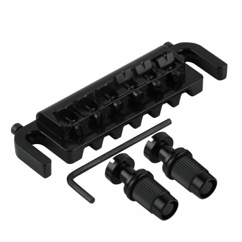 Flexible Wraparound Bridge Tailpiece Turn Over for Solid-Body LP SG Black