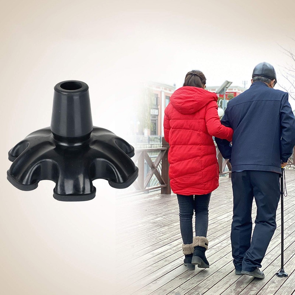 Walking Cane Tips 3/4 inch Heavy Duty, Quad Cane Tips with 6 Support Feets, R...