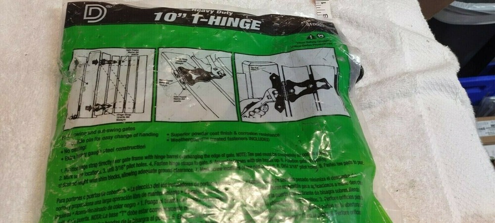 GATE HINGE 10" T-Hinge Non Self-Closing D & D Technologies Heavy Duty