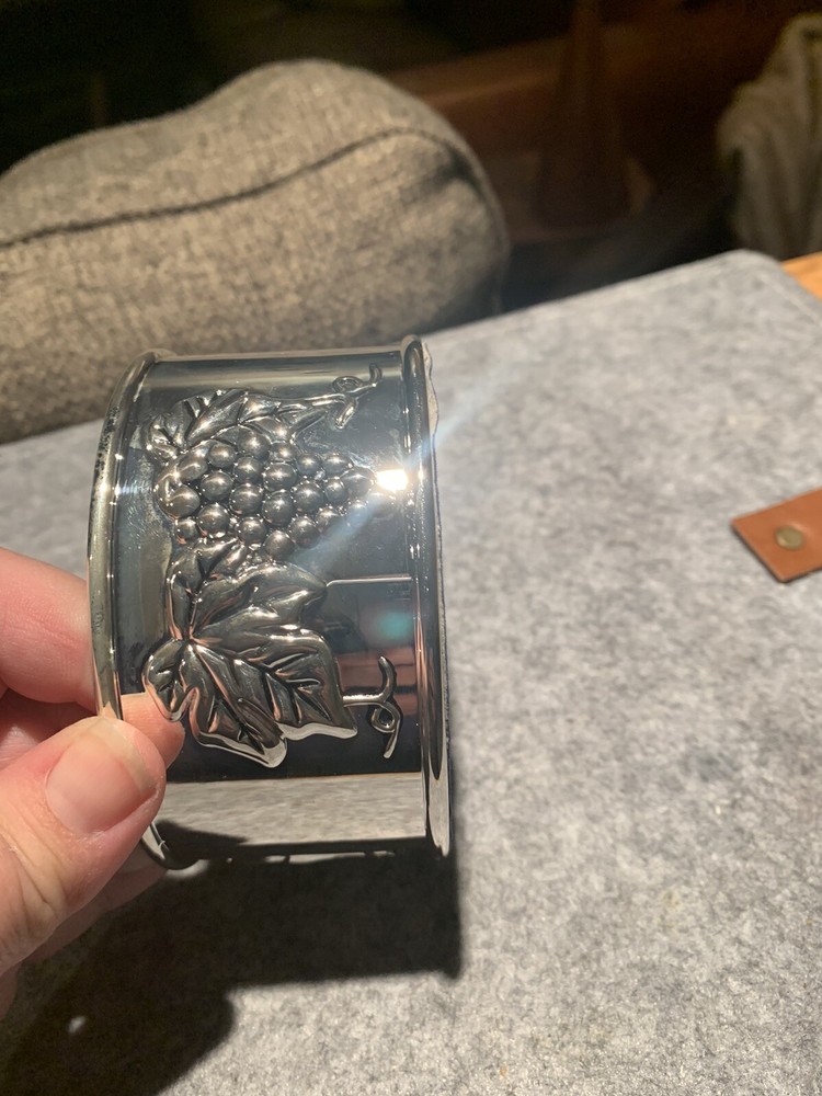 Silver Plate GRAPES Wine Bottle Coaster