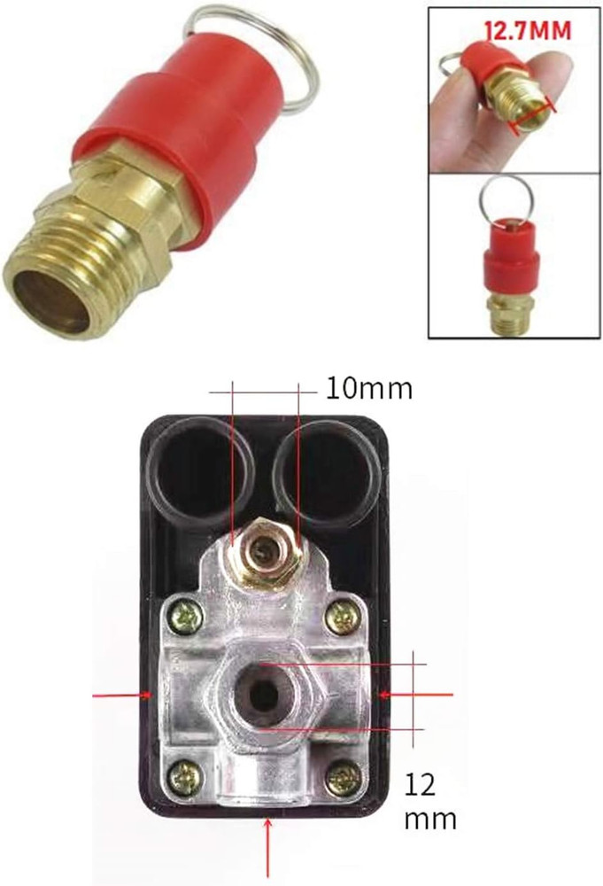 Central Pneumatic Air Compressor Pressure Switch Control Valve with 1/4"PT Threa