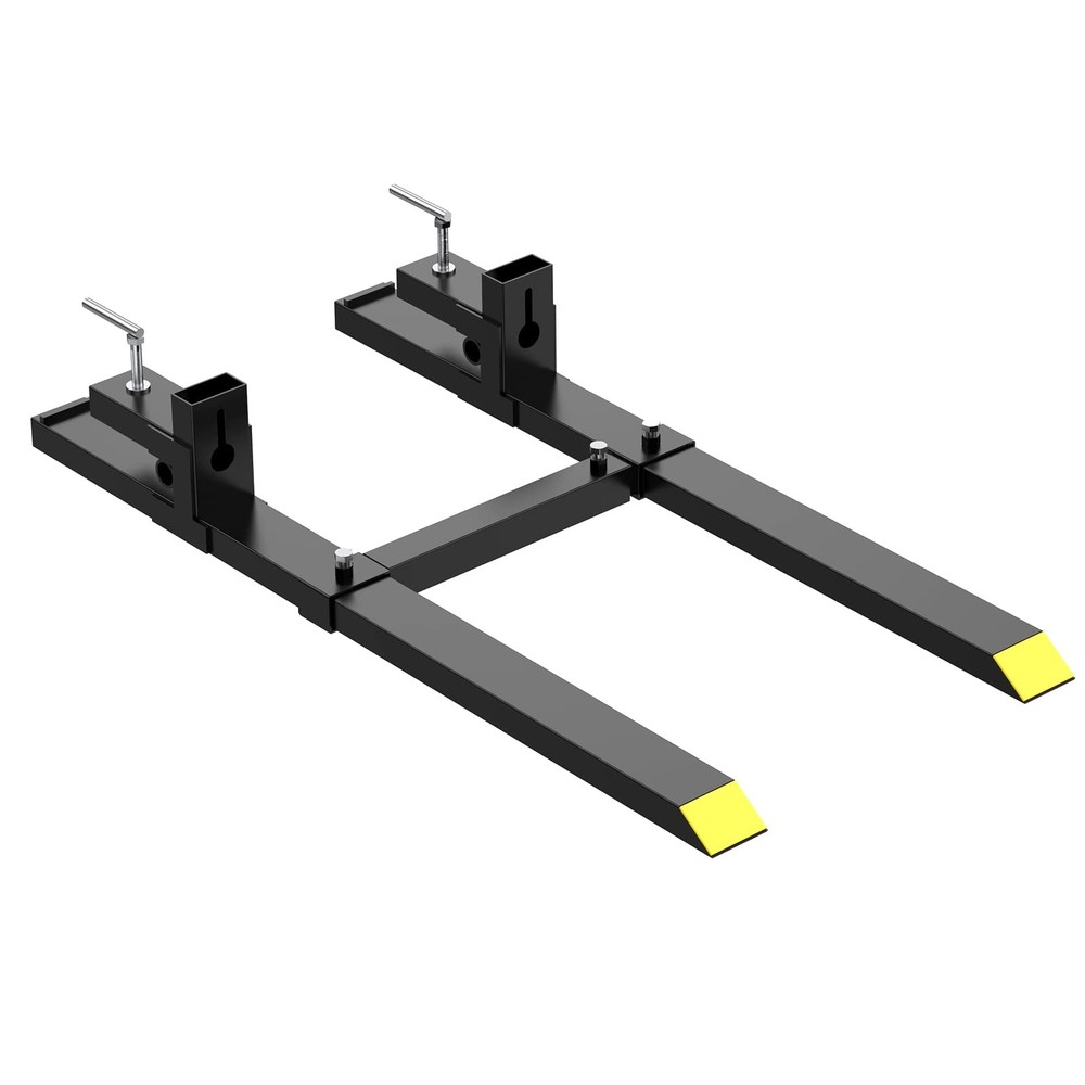 60" 1500lbs Clamp on Pallet Forks Fork Rack with Adjustable Stabilizer Bar