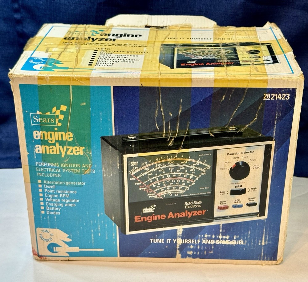 Sears Model 161.214230 Solid State Electronic Engine Analyzer W/ Cables & Manual