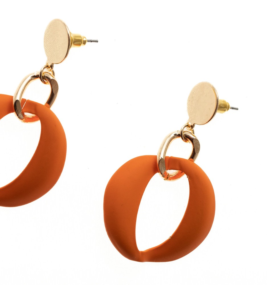 Post Earring With Colorful Geo Drop