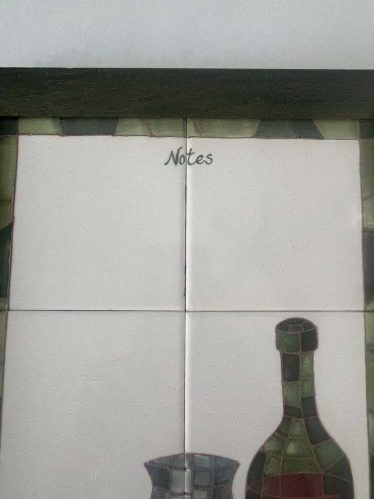1997 Cabernet Wine Write on Wipe Off Notes Ceramic TILES Framed Empty Nest