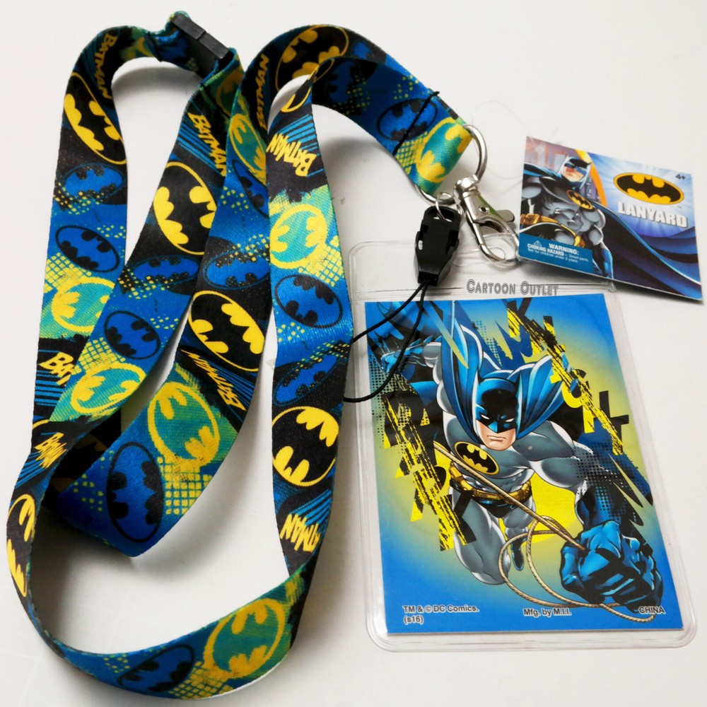 Batman Lanyard breakaway + ID Holder Dangle Authentic DC Heroes New