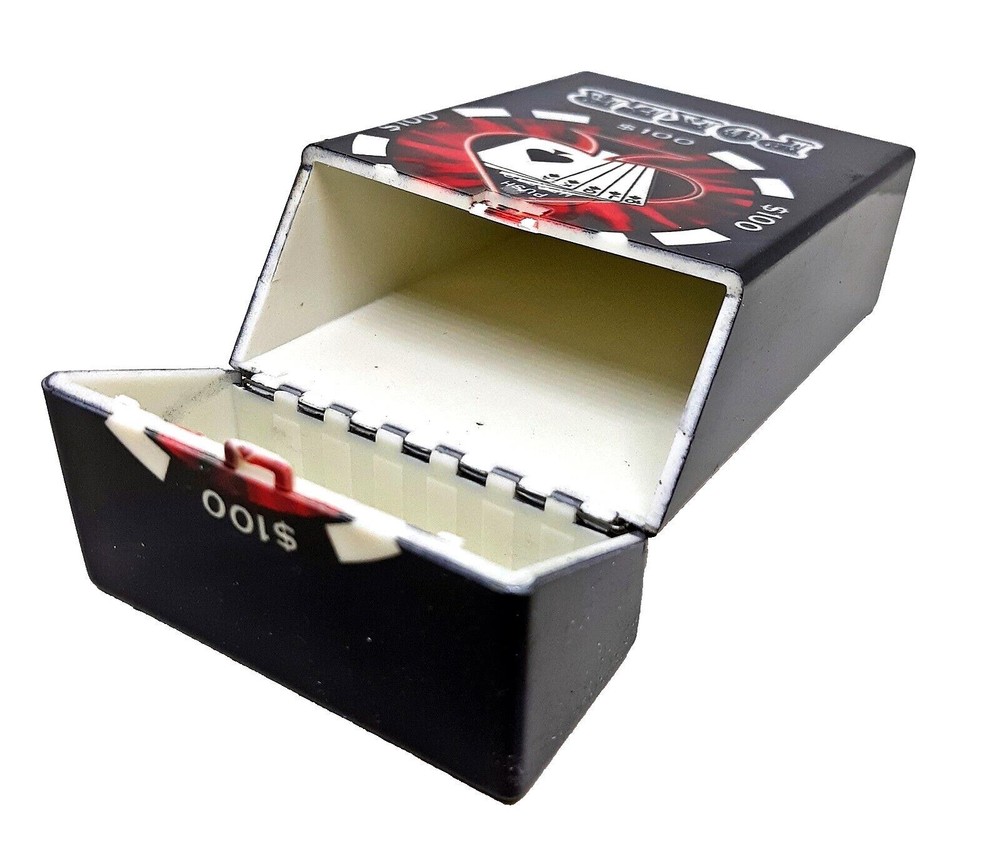 RYO Black Poker Design 100s Size Push-N-Open Plastic Cigarette Case