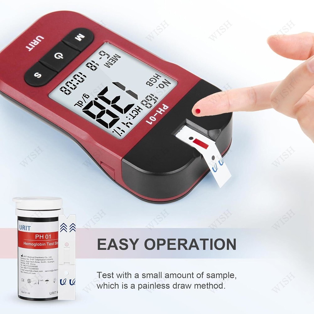 Hemoglobin Analyzer Fast HB Testing Kit with 25 Test Strips
