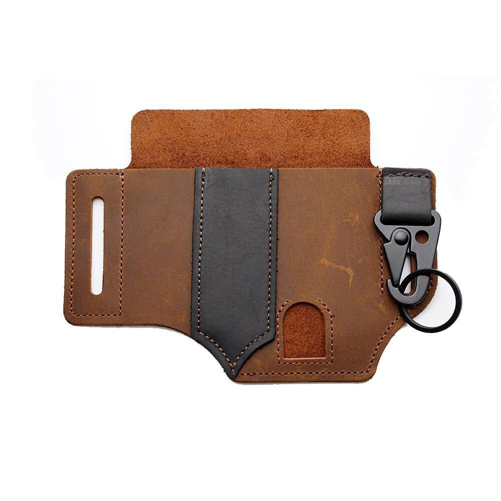 Multitool Leather Sheath EDC Pocket Organizer - High Leather Quality Brown EJ