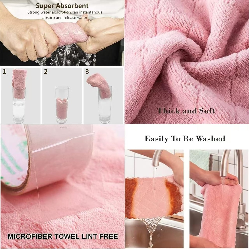 24 Pack Kitchen Dish Cloths Towels, Super Soft and Absorbent Multicolor...