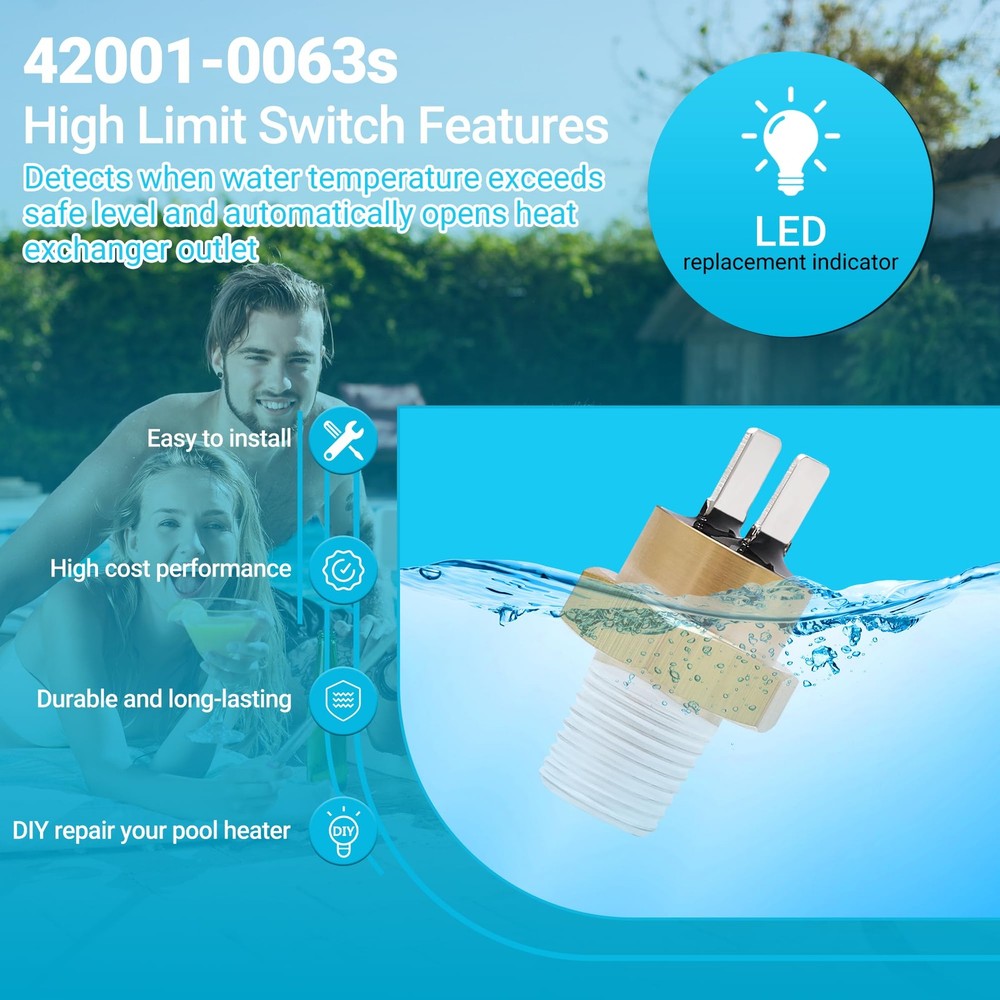 Funmit 420010063S High Limit Switch Replacement for Pentair StaRite MasterTem...