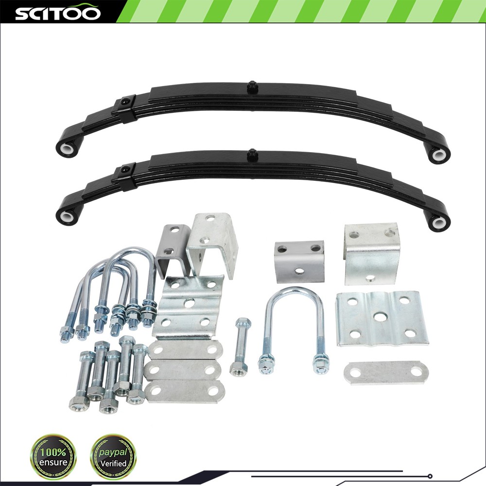 2Pcs 4 Leaf 25-1/4" Double Eyes Utility Trailer Leaf Spring Kit 3500lb Capacity